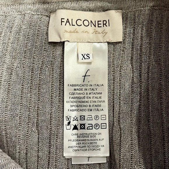Falconeri Made in Italy Knit Pleated Midi Skirt Pale Gray Silver XS -Small - Picture 7 of 13